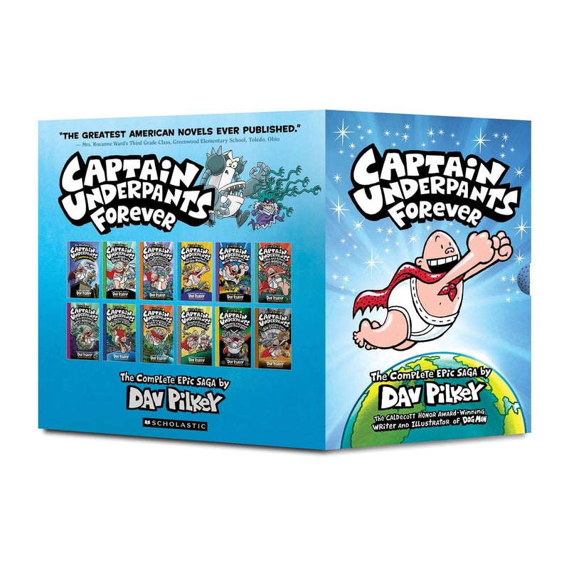 Captain Underpants Forever Full Color Series by Dav Pilkey Illustrated 12 Books Collection Box Set - Ages 7+ - Hardback 7-9 Scholastic