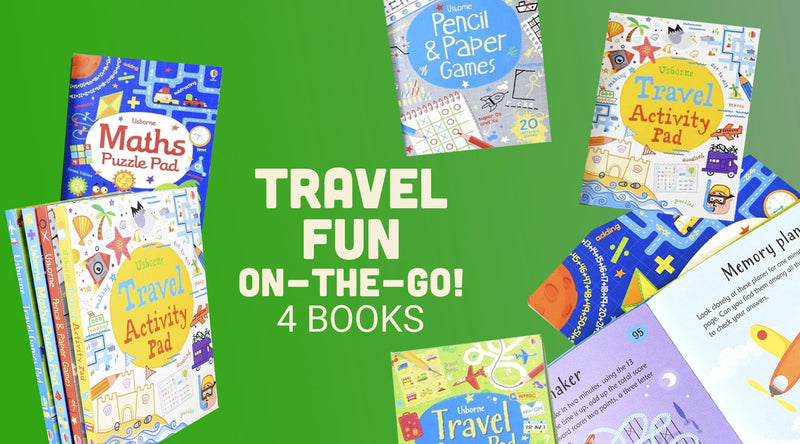 Usborne Travel Activity Games Tear off Pads 4 Books Collection Set - Ages 4-10 - Paperback 5-7 Usborne Publishing Ltd