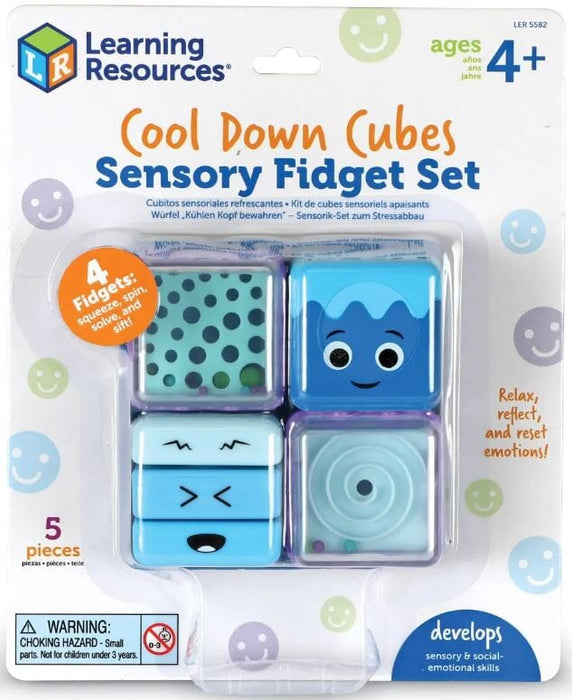 Fidget Solver Cool Down Cubes Sensory Fidget Set: Squeeze, Spin, Solve and Shift - A ...