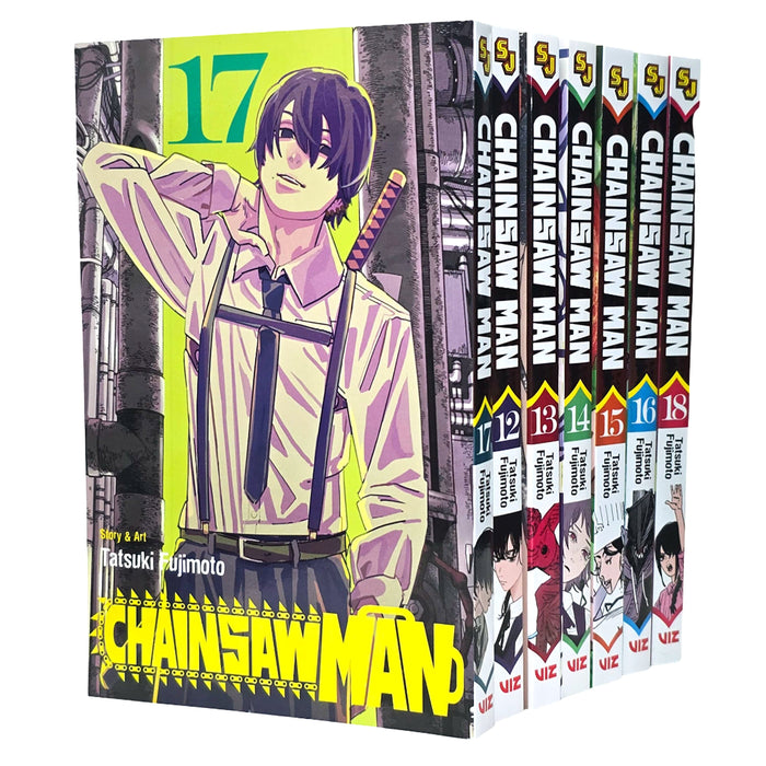 Chainsaw Man Volume 12-18 by Tatsuki Fujimoto: 7 Books Collection Set - Manga - Paperback Graphic Novels Viz Media, Subs. of Shogakukan Inc