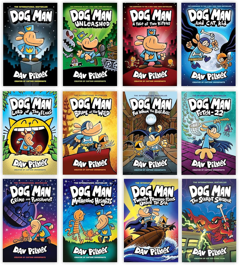 Dog Man (Book 1-12) by Dav Pilkey 12 Books Collection Set - Ages 6-12 - Paperback Graphic Novels Scholastic