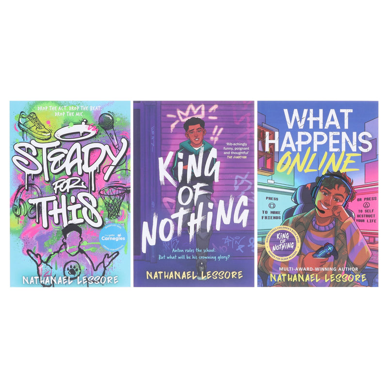 Nathanael Lessore Collection (Steady For This, King of Nothing & What Happens Online) 3 Books Set - Ages 11+ - Paperback Young Adult Bonnier Books Ltd
