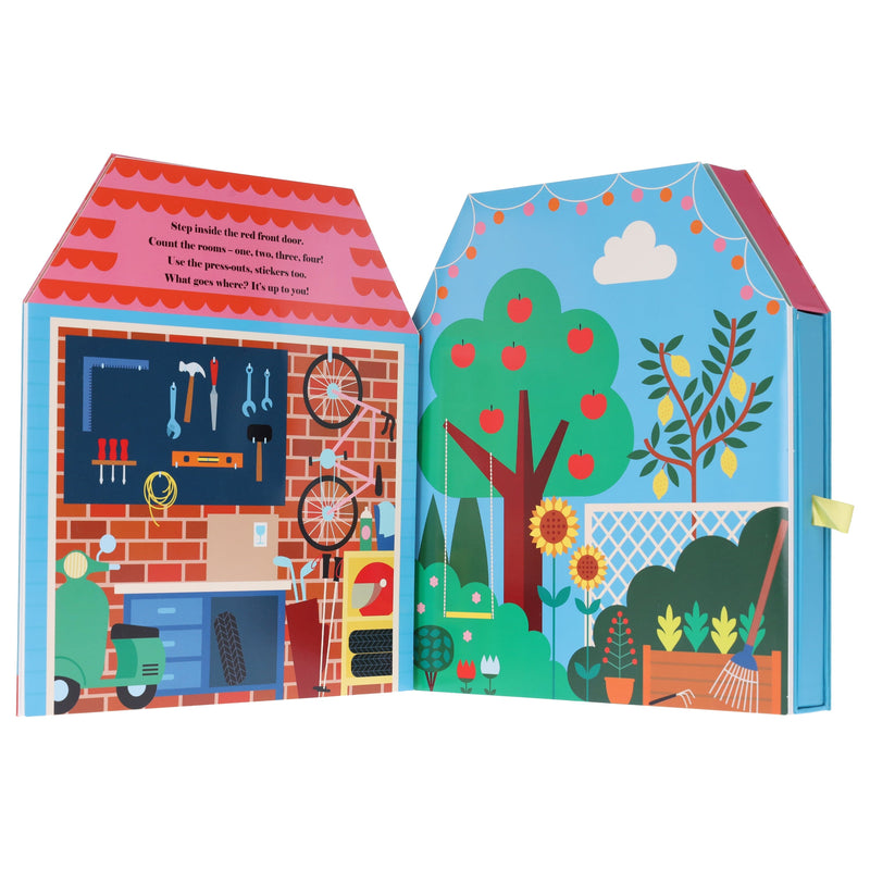 Fold-Out + Play: Doll's House: Build your own 3D house with interactive play pieces and stickers by Ingela P Arrhenius - Ages 4-7 - Board Book 3-5 Nosy Crow Ltd