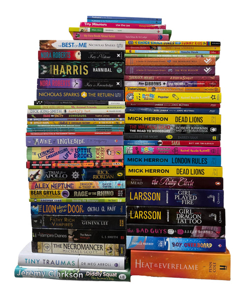 JOBLOT NUMBER 119: 45 Fiction/Children's Mix Books Collection - Paperback - I 22 Books2Door