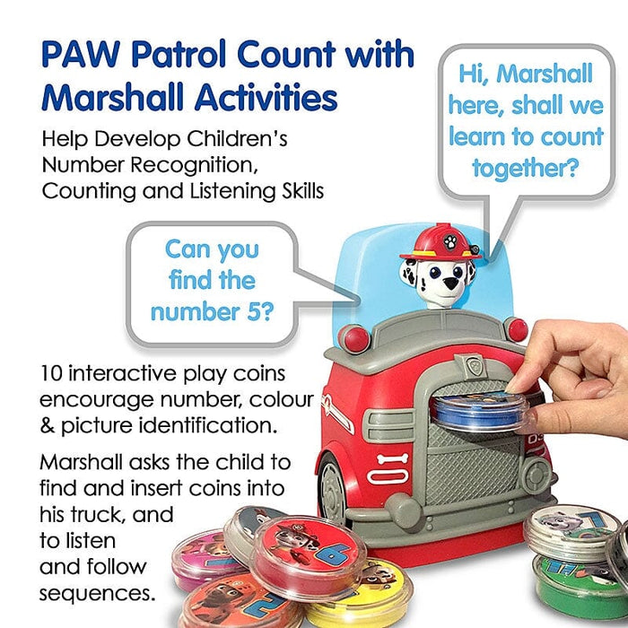 Paw Patrol Count With Marshall: Includes 10 Colour, Number And Object Coins - Ages 3+ 3-5 TRENDS UK LTD