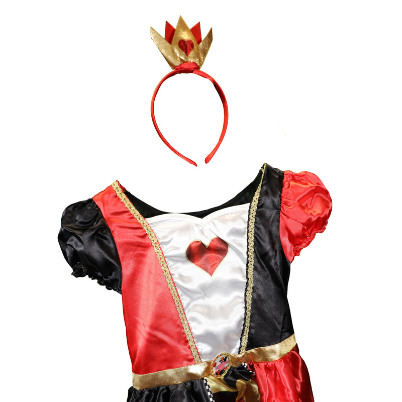 Disney Alice in Wonderland Queen of Hearts Fancy Dress for Kids: Official Disney by Disguise: Includes Iconic Queen of Hearts Dress and Crown Headband 3-5 Disguise