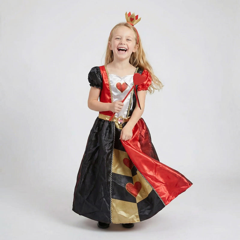 Disney Alice in Wonderland Queen of Hearts Fancy Dress for Kids: Official Disney by Disguise: Includes Iconic Queen of Hearts Dress and Crown Headband 3-5 Disguise