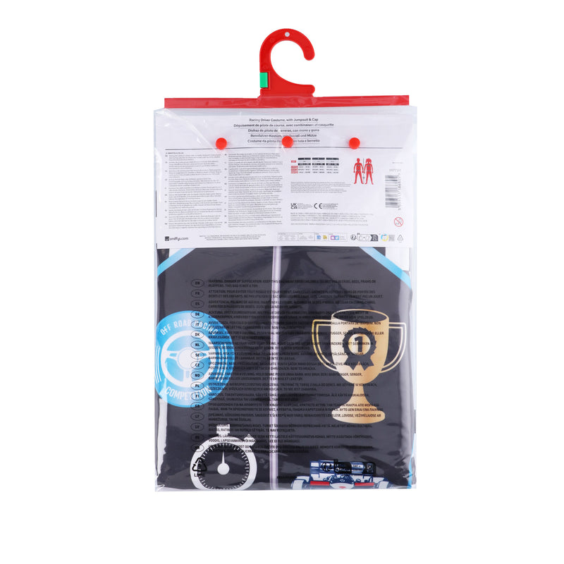 Smiffys Racing Driver Costume with Jumpsuit & Cap, Boys Fancy Dress, Child Dress Up Costumes 3-5 Smiffys
