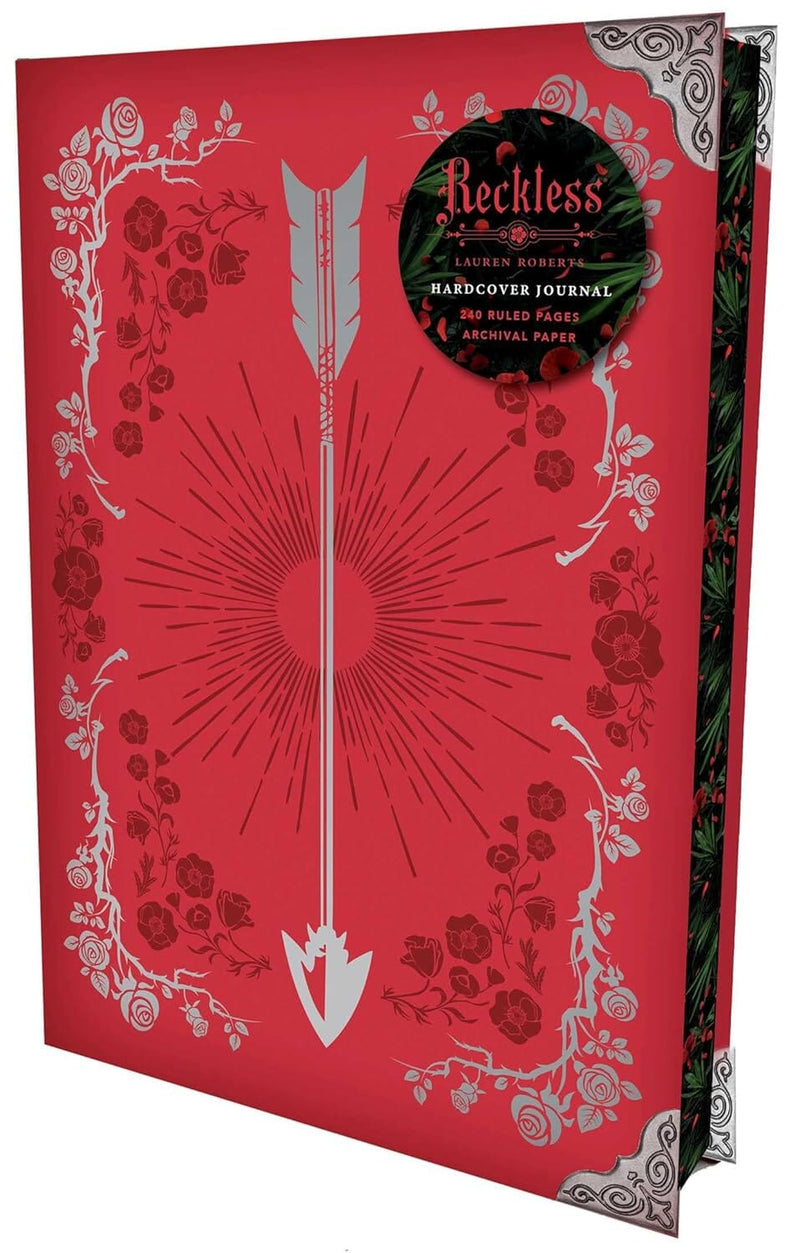 Reckless Journal (The Powerless Trilogy By Lauren Roberts) 240 Ruled Pages, Archival Paper, Metal Corners, Velvet Ribbon & Sprayed Edges - Hardcover Non-Fiction Insight Editions