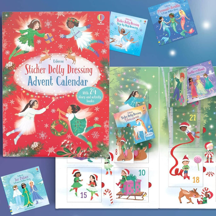 Sticker Dolly Dressing Christmas Advent Calendar: A Festive Collection of Dress Up Sticker Dolls, Puzzles, and other Activity Books - Ages 5+ - Paperback 5-7 Usborne Publishing Ltd