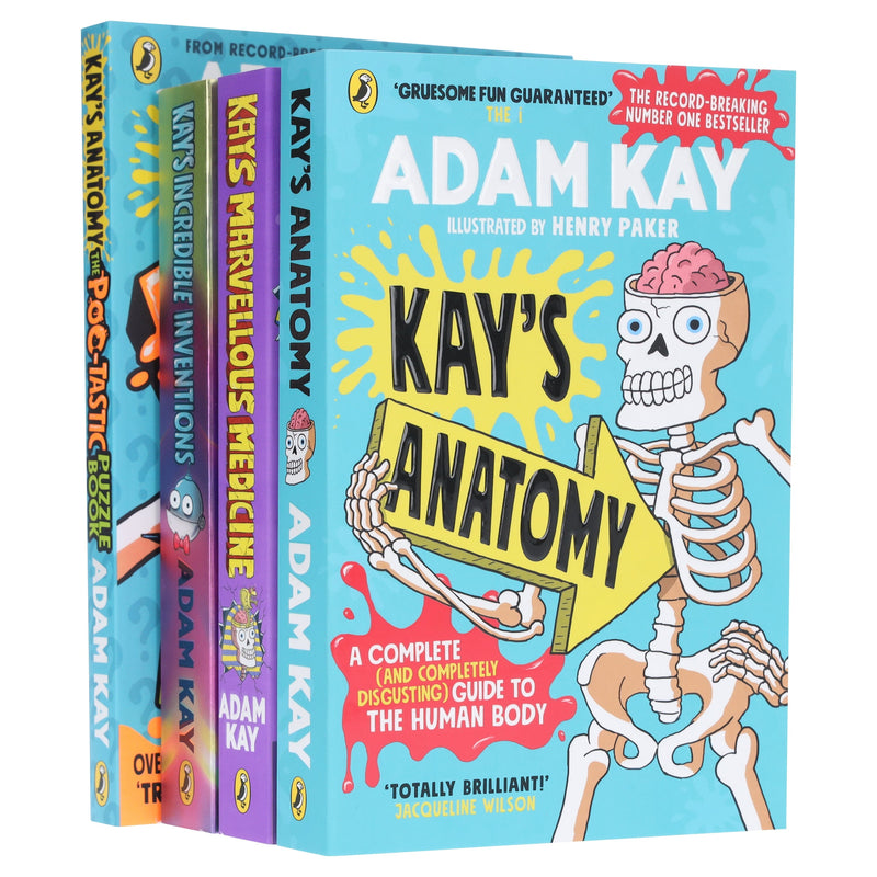 Adam Kay's Incredible Inventions, Marvellous Medicine, Anatomy & The Poo-Tastic Puzzle Book: 4 Books Collection Set - Ages 7+ - Paperback 7-9 Penguin Random House