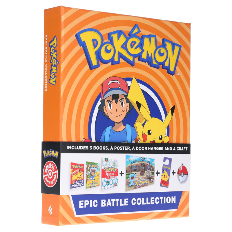 Pokemon Epic Battle Collection (Includes 3 Books, A Poster, A Door Hanger & A Poké Ball Craft) by Pokemon - Ages 6-8 7-9 HarperCollins Publishers