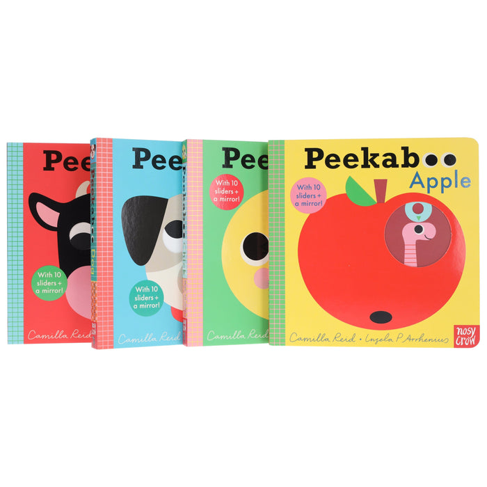 Peekaboo: Apple, Chick, Dog & Cow by Camilla Reid Illustrated 4 Books Collection Set - Ages 0-5 - Board Book 0-5 Nosy Crow Ltd