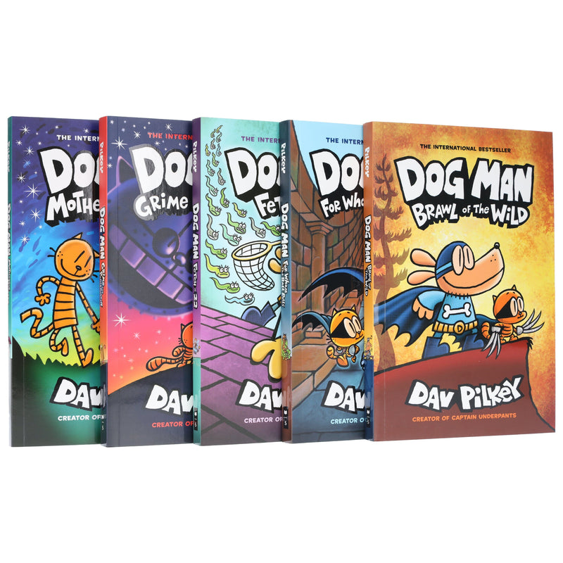 Dog Man 6-10: The Supa Buddies Mega Collection by Dav Pilkey 5 Books Collection Set - Ages 6-12 - Paperback Graphic Novels Scholastic