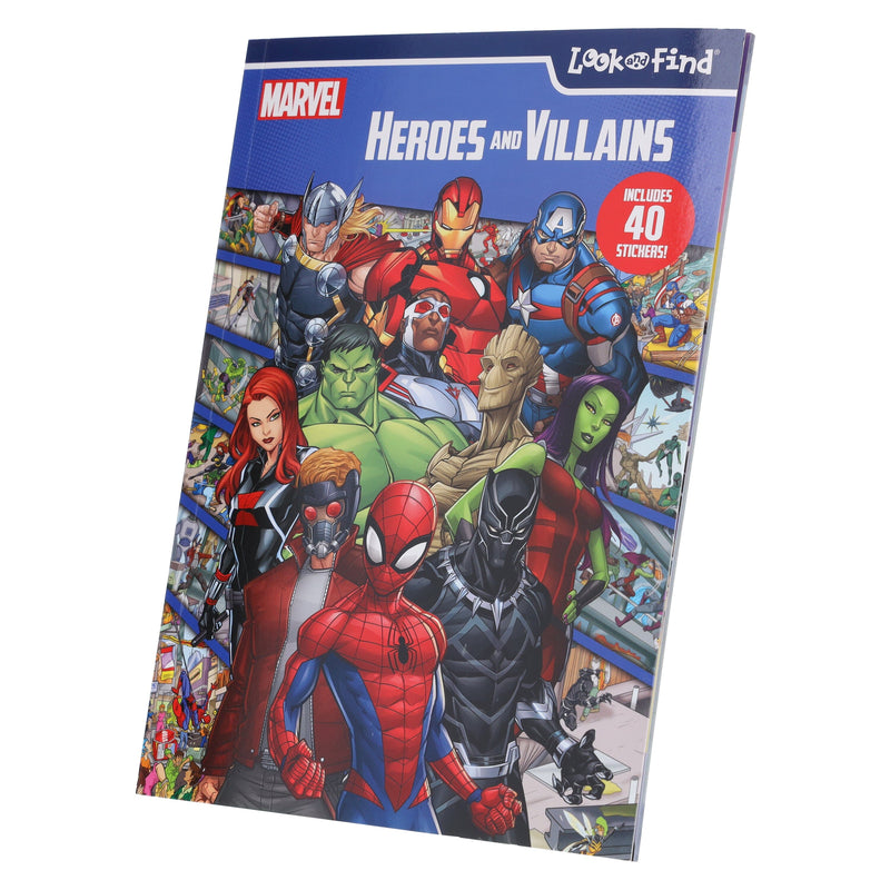 Marvel Heroes and Villains Look and Find by PI Kids - Ages 4+ - Paperback (Includes 40 Stickers!) 5-7 Phoenix International Publications, Incorporated