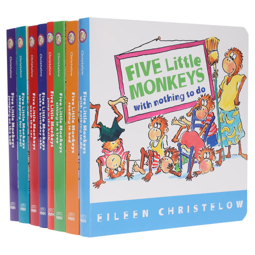 Five Little Monkeys: A Box Adventures By Eileen Christelow 8 Books Collection Box Set - Ages 4-7 - Board Books 5-7 Houghton Mifflin Harcourt Publishing Company