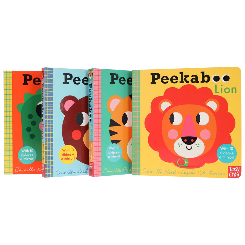 Peekaboo: Lion, Zoo, Bear & Dinosaur by Camilla Reid Illustrated 4 Books Collection Set - Ages 0-5 - Board Book 0-5 Nosy Crow Ltd