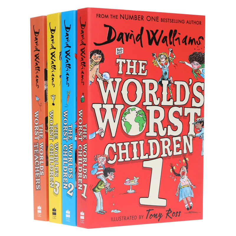 The World's Worst Children Series by David Walliams: Illustrated 4 Books Collection Set - Ages 7-12 -Paperback 7-9 HarperCollins Publishers