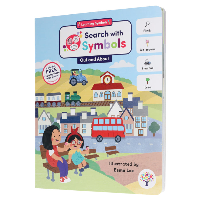 Search with Symbols: Out and About by Every Cherry Publishing (Includes Free Signing Video with Audio)- Ages 3+ - Board Book 3-5 Every Cherry Publishing