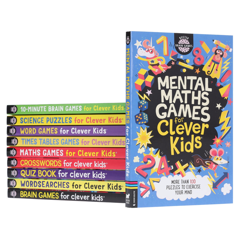 Brain Games For Clever Kids by Gareth Moore & Chris Dickason 10 Activity Books Collection Set - Ages 8-11 - Paperback 9-14 Buster Books