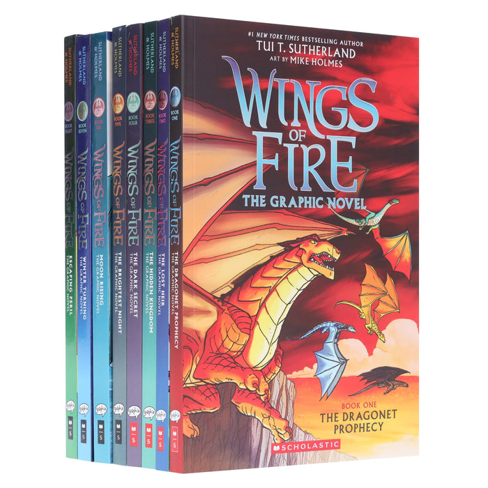 Wings of Fire The Graphix Novels By Tui T. Sutherland: 8 Books Collection Set - Ages 8-12 - Paperback 9-14 Scholastic