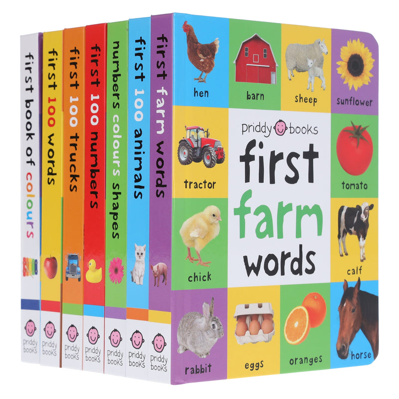 Priddy First 100 Library Collection 7 Books Box Set - Ages 0-5 - Board Book 0-5 Priddy Books
