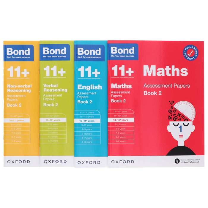 Bond 11+ Assessment Papers Book 2 (10-11 Years) 4 Books Collection by Oxford - Paperback 9-14 Oxford University Press