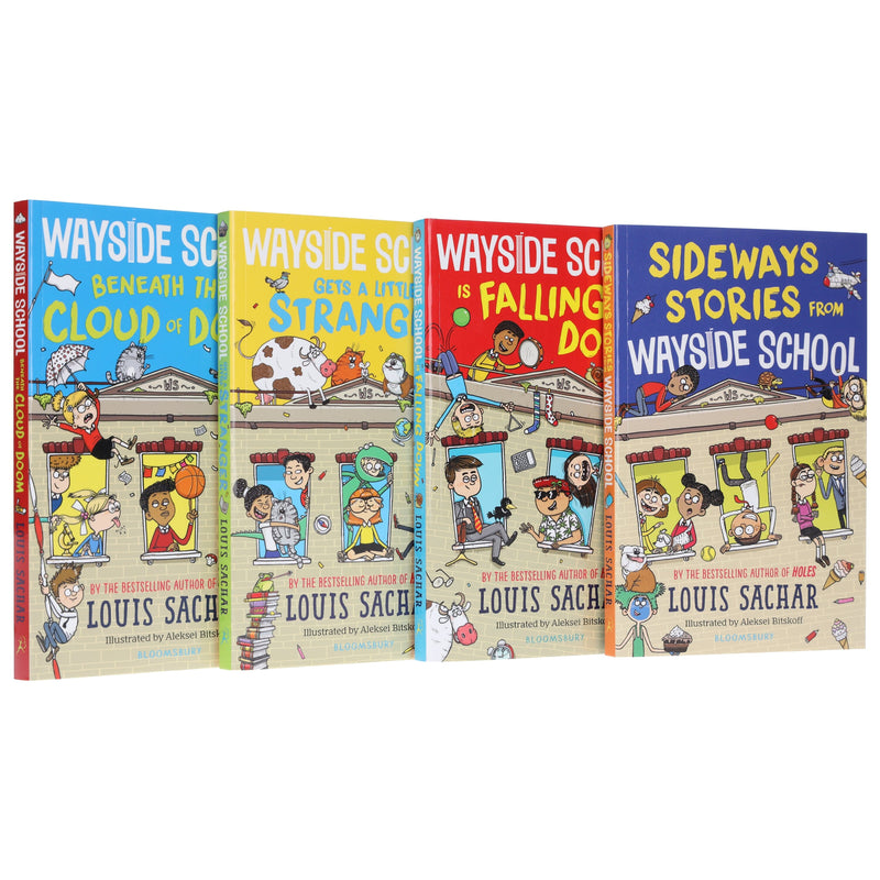 Wayside School Series (Book 1-4) by Louis Sachar Illustrated 4 Books Collection Set - Ages 7-12 - Paperback 9-14 Bloomsbury Publishing