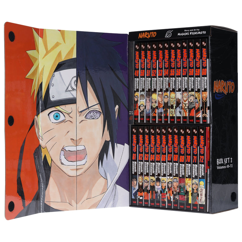 Naruto Box Set 3: Volumes 49-72 By Masashi Kishimoto - Manga - Paperback Graphic Novels Viz Media, Subs. of Shogakukan Inc