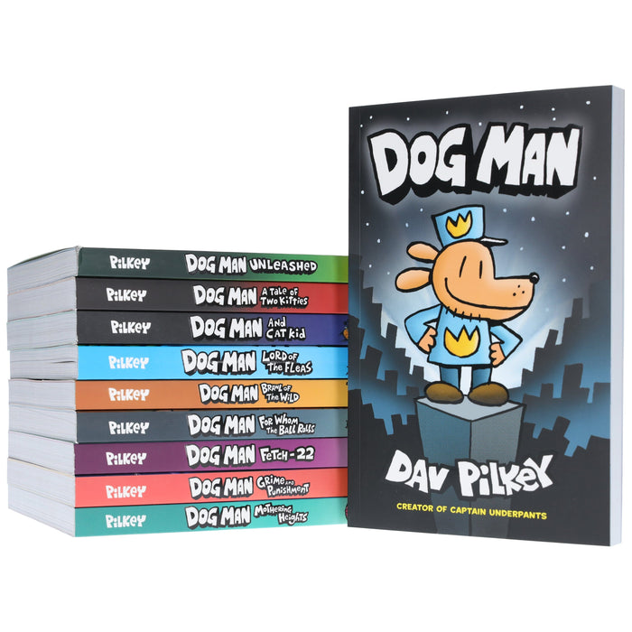 Dog Man by Dav Pilkey: Books 1-10 Collection Set - Ages 6-12 - Paperback Graphic Novels Scholastic