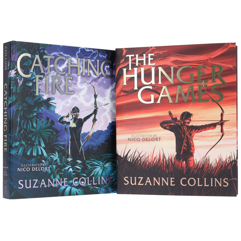 The Hunger Games (Illustrated Edition) by Suzanne Collins 2 Books Collection Set - Ages 12+ - Hardback Young Adult Scholastic