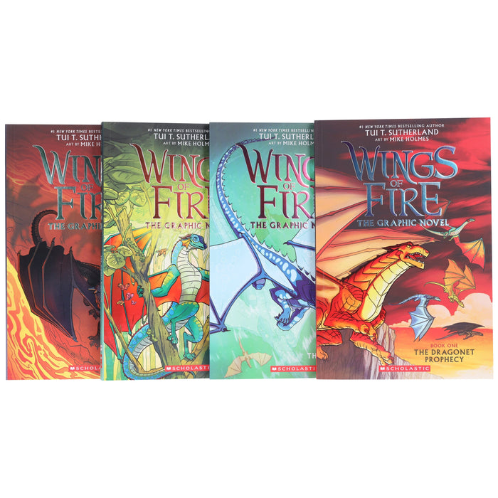 Wings of Fire The Graphic Novels 4 Books Collection Box Set By Tui T. Sutherland - Ages 8-12 - Paperback 9-14 Scholastic