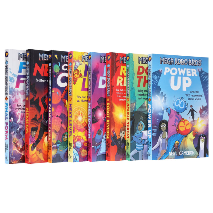 Mega Robo Bros Series by Neill Cameron Graphic Novels 8 Books Collection Set - Ages 9-12 - Paperback Graphic Novels David Fickling Books ltd