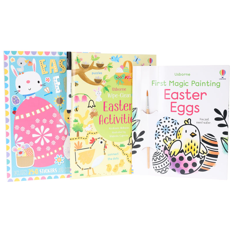 Easter Egg 3 Books Collection Set (First Magic Painting Easter Egg, Easter Egg Colouring Book & Wipe-Clean Easter Activities) - Ages 3-5 - Paperback 3-5 Usborne Publishing Ltd