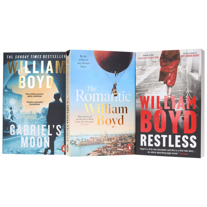 William Boyd Collection (Restless, The Romantic & Gabriel's Moon) 3 Books Set - Fiction - Paperback Fiction Penguin Random House