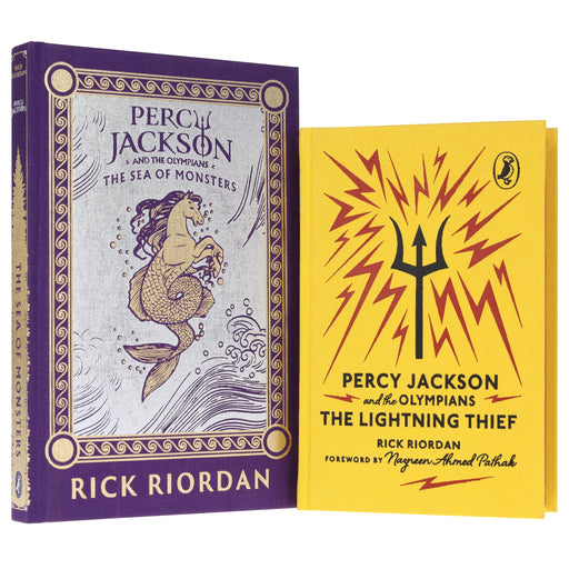 Percy Jackson and the Olympians (Puffin 85th Anniversary Clothbound Collection) by Rick Riordan 2 Books Collector's Edition Set - Ages 9+ - Hardback 9-14 Penguin Random House