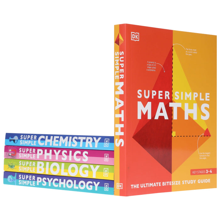 Super Simple: Maths, Chemistry, Physics, Biology & Psychology The Ultimate Bitesize Study Guide 5 Books Collection Set - Non Fiction - Paperback Non-Fiction DK
