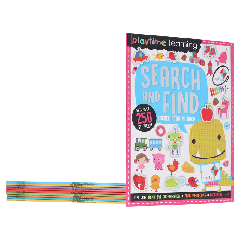 Playtime Learning Numbers Words Colours Sticker Activity 10 Books Set by Make Believe Ideas – Ages 4+ - Paperback 5-7 Make Believe Ideas