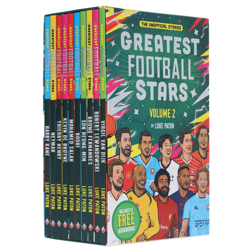 The Greatest Football Stars (Volume 2) by Luke Paton 10 Books Collection Box Set (Includes 10 Free Audiobooks!) - Ages 7-9 - Paperback 7-9 Sweet Cherry Publishing