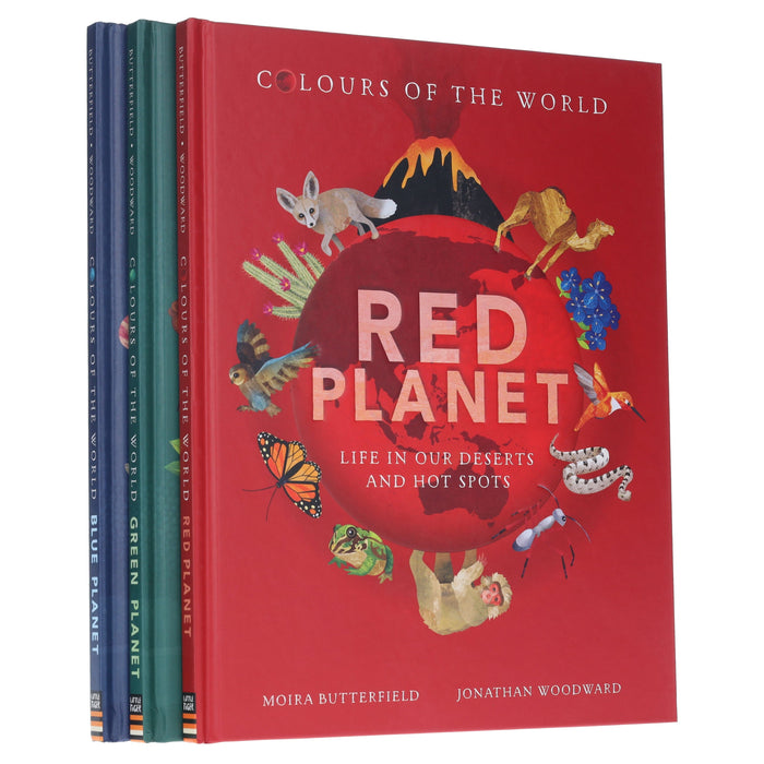 Colours of the World 3 Books Set (Blue Planet, Red Planet & Green Planet) By Moira Butterfiels, Jonathan Woodward - Ages 0-5 - Hardback B2D DEALS Little Tiger Press Group