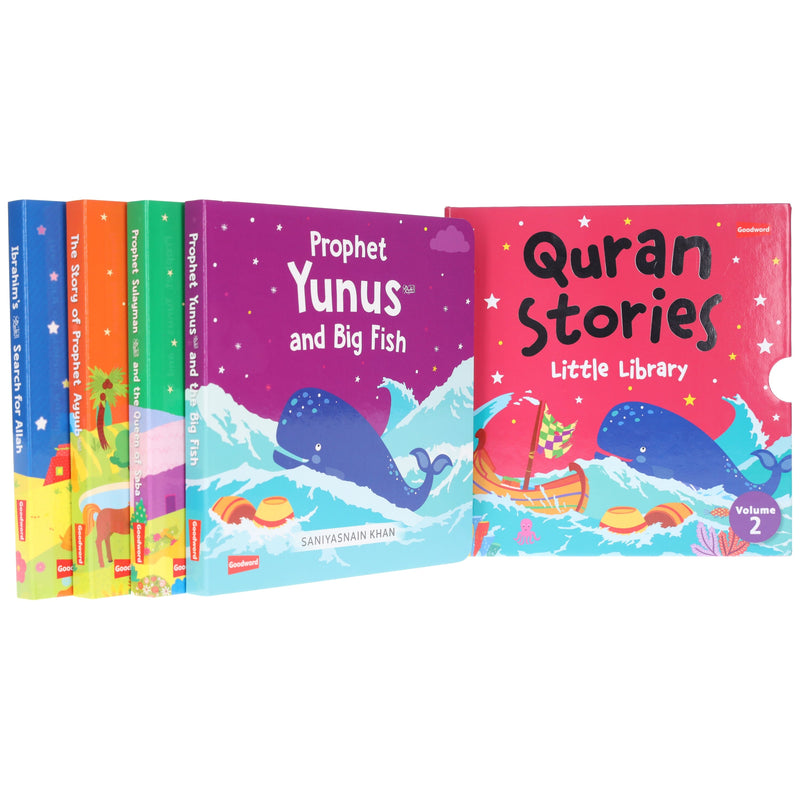 Quran Stories Little Library (Vol. 2) By Saniyasnain Khan 4 Books Collection Box Set - Ages 0-5 - Board Book 0-5 Good Word Books