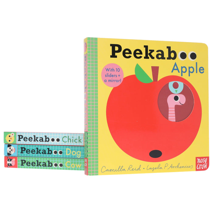 Peekaboo: Apple, Chick, Dog & Cow by Camilla Reid Illustrated 4 Books Collection Set - Ages 0-5 - Board Book 0-5 Nosy Crow Ltd