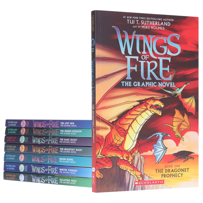 Wings of Fire The Graphix Novels By Tui T. Sutherland: 8 Books Collection Set - Ages 8-12 - Paperback 9-14 Scholastic