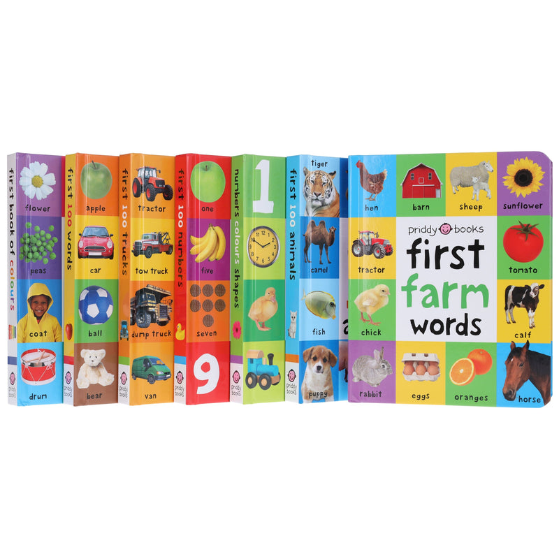 Priddy First 100 Library Collection 7 Books Box Set - Ages 0-5 - Board Book 0-5 Priddy Books
