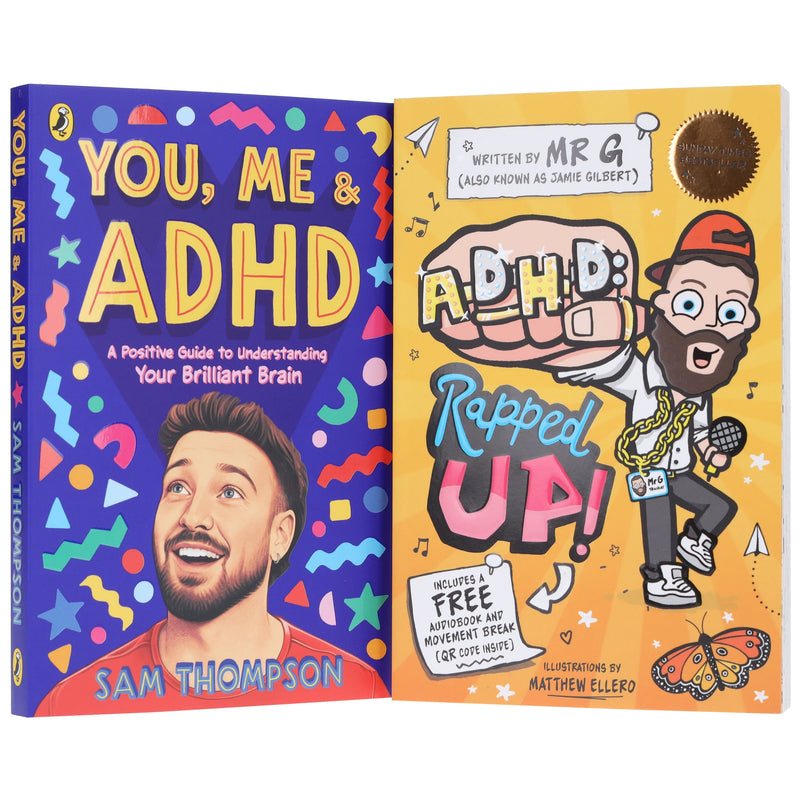 ADHD: Rapped Up! & You, Me & ADHD by Jamie Gilbert 'Mr G' & Sam Thompson 2 Books Collection Set - Ages 9-12 - Paperback 9-14 Penguin Random House & Sweet Cherry Publishing