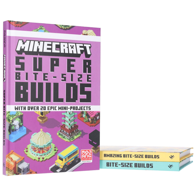 Minecraft Bite-Size Builds by Mojang AB 3 Books Collection Box Set - Ages 7+ - Hardback 7-9 HarperCollins Publishers