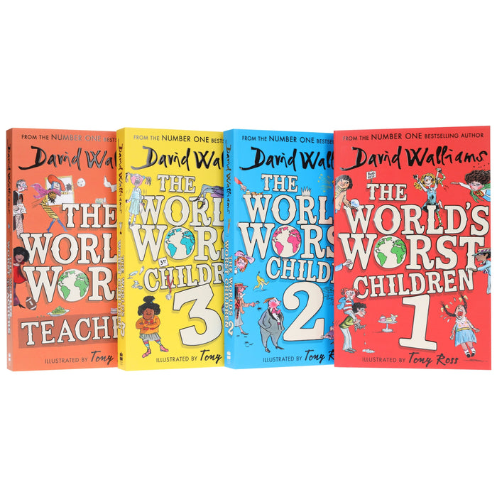 The World's Worst Children Series by David Walliams: Illustrated 4 Books Collection Set - Ages 7-12 -Paperback 7-9 HarperCollins Publishers