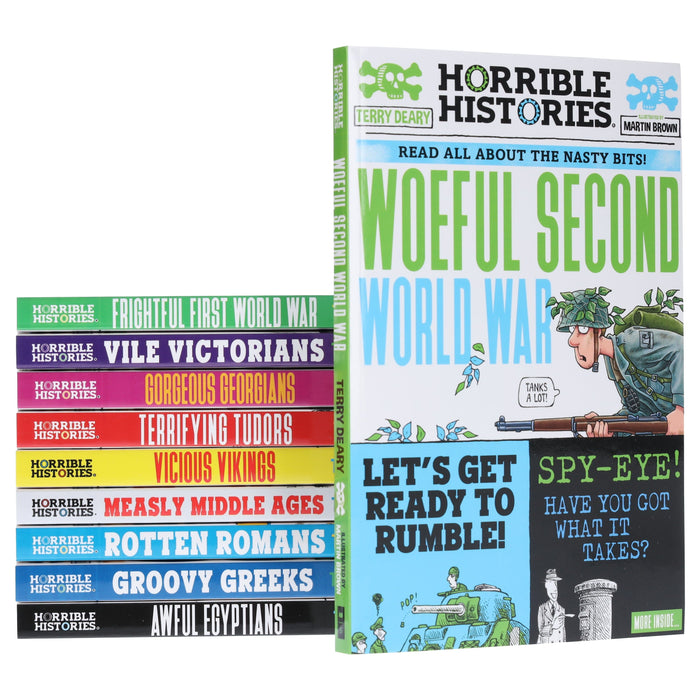 Horrible Histories Savage 10 Book Collection Set By Terry Deary - Ages 8-12 - Paperback 9-14 Scholastic