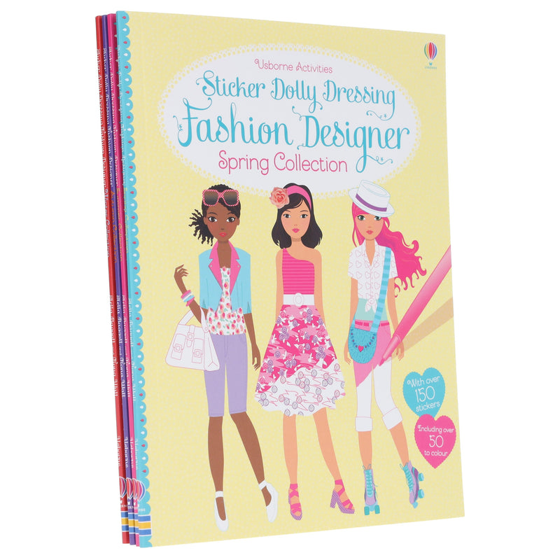 Usborne: Sticker Dolly Dressing Fashion Designer Activity Pack By Fiona Watt 4 Books Collection Box Set - Ages 7+ - Paperback 5-7 Usborne Publishing Ltd