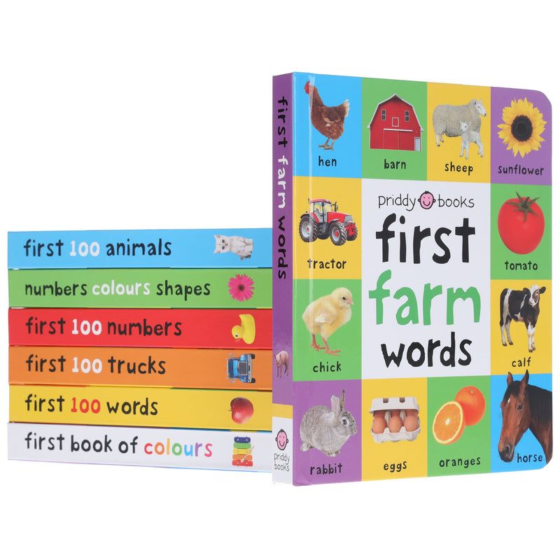 Priddy First 100 Library Collection 7 Books Box Set - Ages 0-5 - Board Book 0-5 Priddy Books